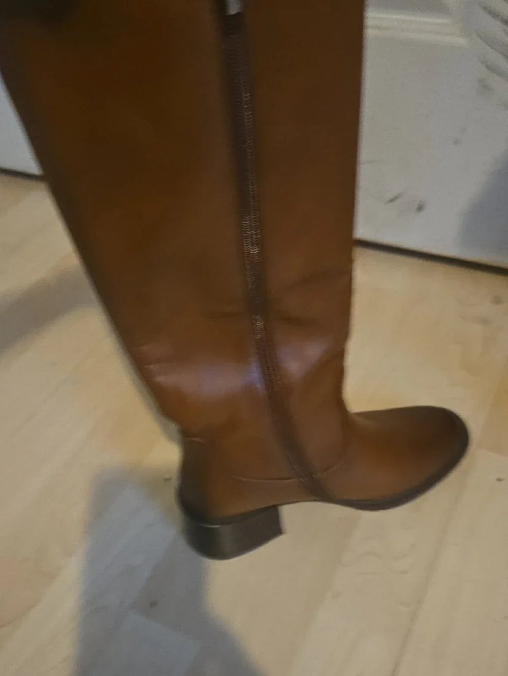 Classic Tall Leather Riding Boots - Brown